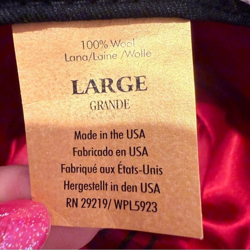 Keith James King Wool Fedora‎ Hat Men's Large Navy Red Quiet Luxury - Picture 7 of 11